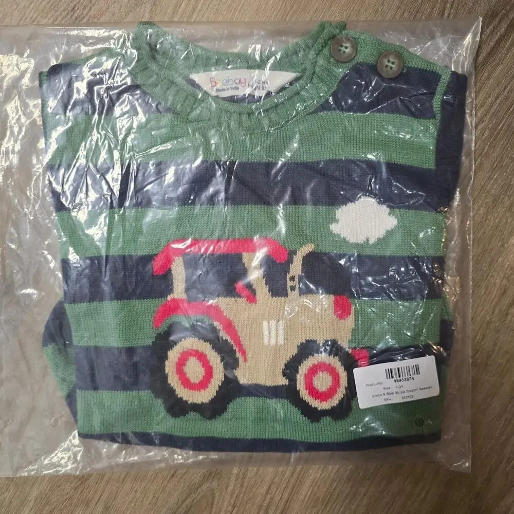 Beebay tractor sweater 1-2 Years NWT